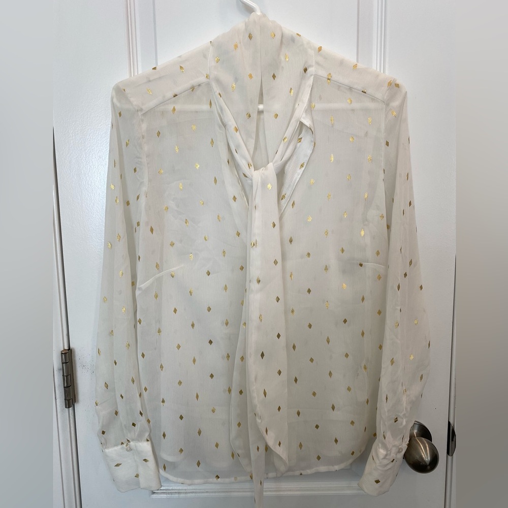 Sheer Gold Diamond Blouse